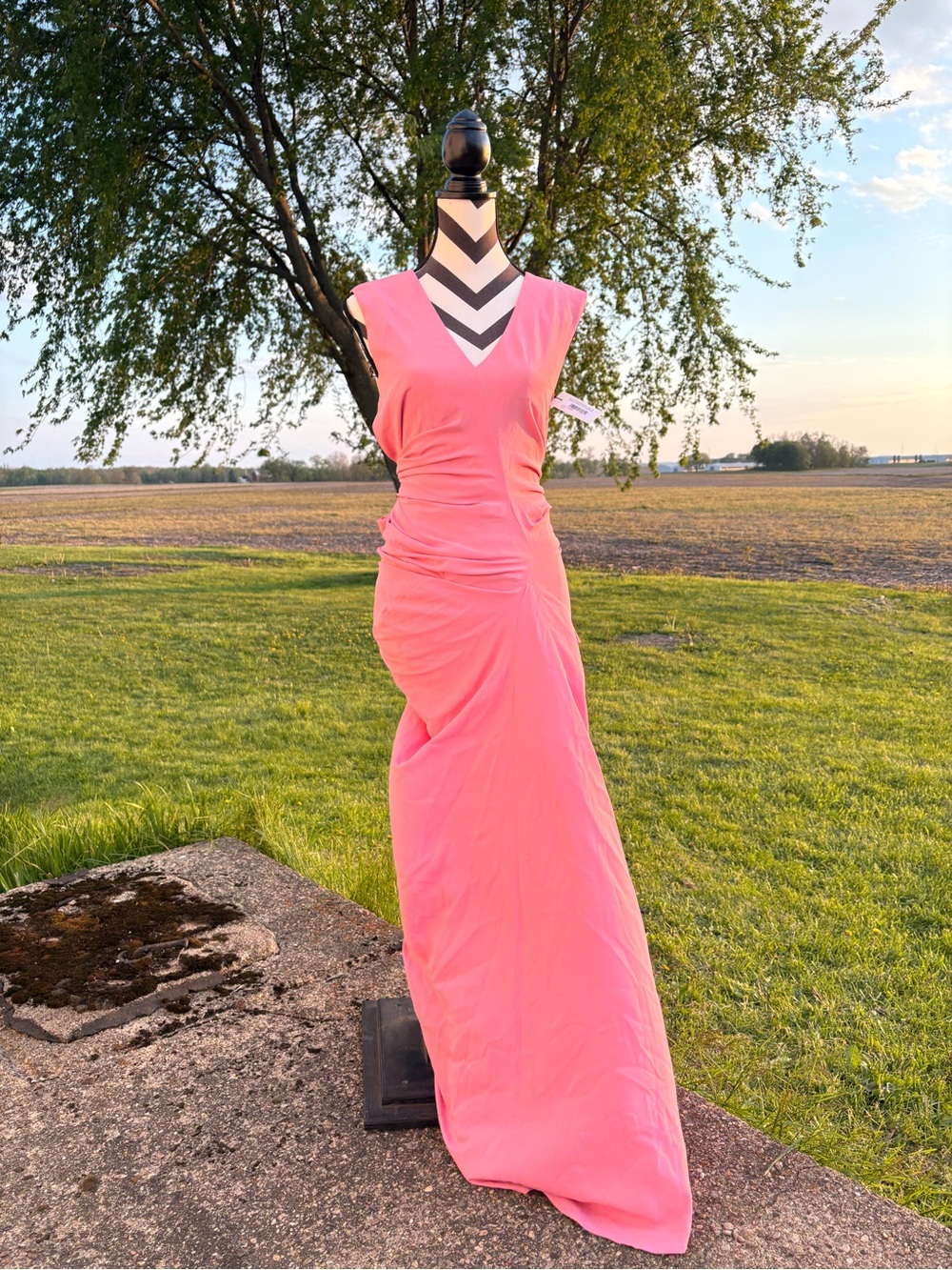 Dries Van Noten Asymmetric Tie-Detailed Draped Jersey Maxi Dress NWT$800 SOLDOUT